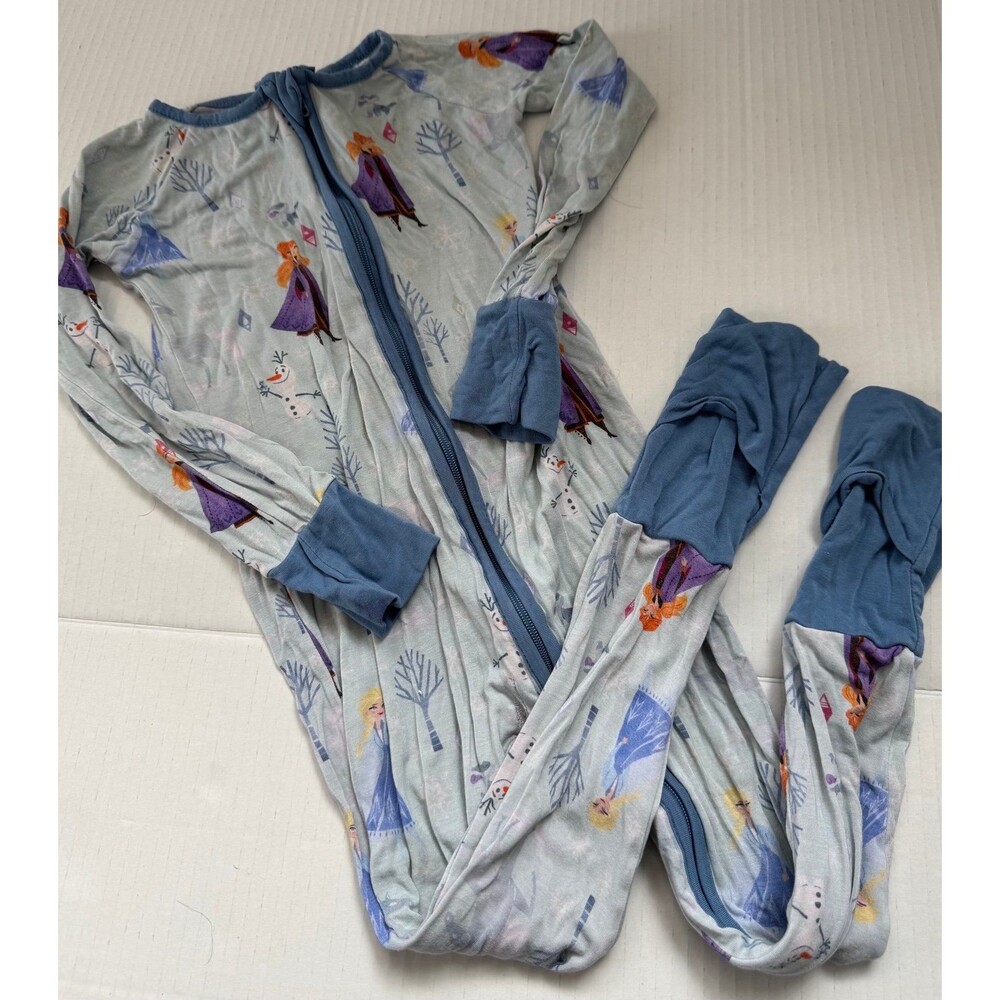 Little Sleepies DISNEY FROZEN ANNA & ELSA One Piece Zippy Sleeper Pajamas 3T